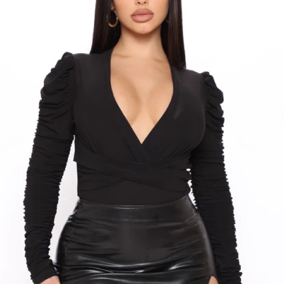 Fashion Nova Tops - Nights In The City Bodysuit - Black size Small